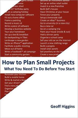 How to Plan Small Projects de Geoff Higgins