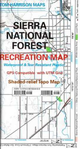 Sierra National Forest Recreation Map de Tom Harrison