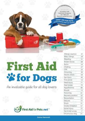 First Aid for Dogs de Emma A Hammett