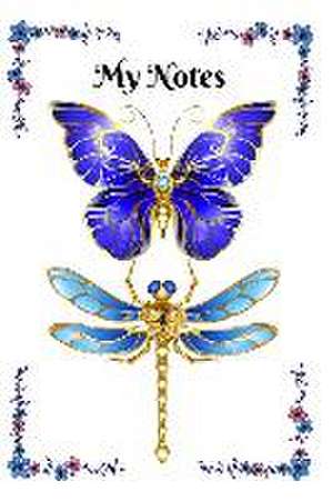 Blue and Gold Butterfly and Dragonfly Notebook de Melanie Voland