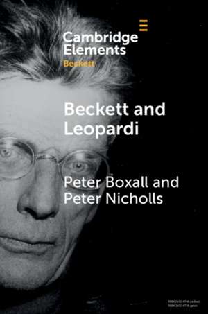 Beckett & Leopardi de Peter Boxall