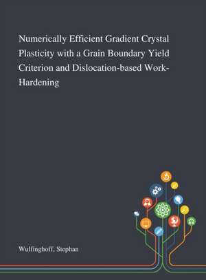 Numerically Efficient Gradient Crystal Plasticity With a Grain Boundary Yield Criterion and Dislocation-based Work-Hardening de Stephan Wulfinghoff