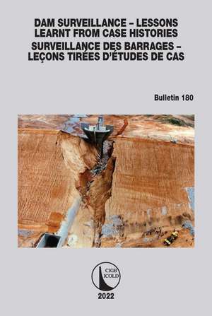 Dam Surveillance – Lessons Learnt From Case Histories / Surveillance des Barrages – Leçons Tirées d’Études de cas: Bulletin 180 de ICOLD CIGB