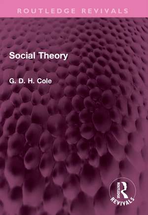 Social Theory de G.D.H. Cole