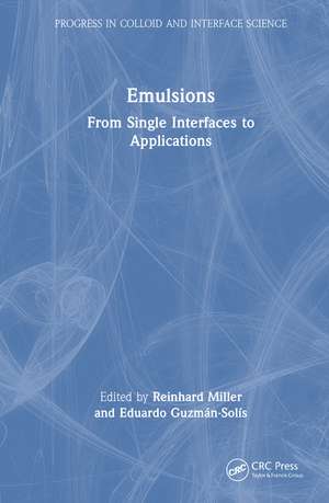 Emulsions: From Single Interfaces to Applications de Reinhard Miller