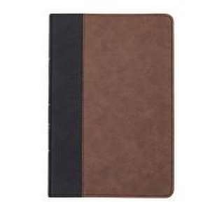 CSB Large Print Thinline Bible, Black/Brown Leathertouch de Csb Bibles By Holman