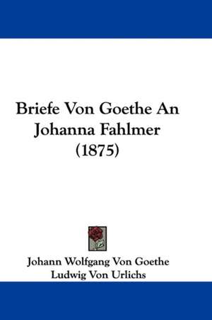 Briefe Von Goethe An Johanna Fahlmer (1875) de Johann Wolfgang von Goethe