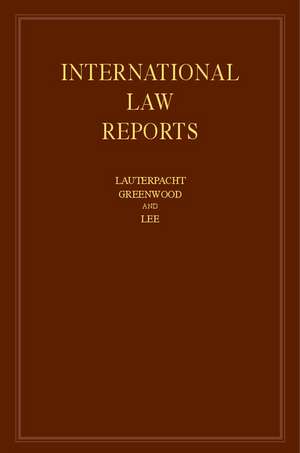 International Law Reports: Volume 161 de Elihu Lauterpacht