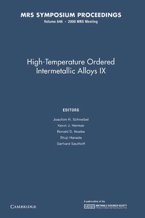 High-Temperature Ordered Intermetallic Alloys IX de Joachim H. Schneibel