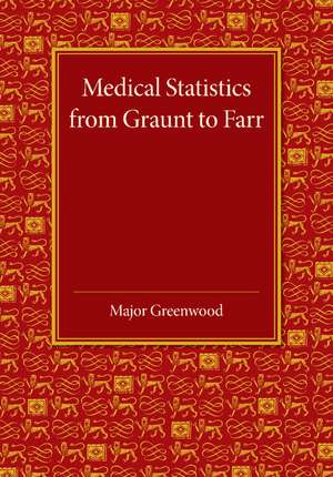 Medical Statistics from Graunt to Farr: The Fitzpatrick Lectures for the Years 1941 and 1943, Delivered at the Royal College of Physicians of London in February 1943 de Major Greenwood