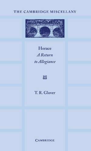Horace de T. R. Glover