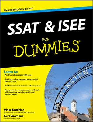 SSAT and ISEE For Dummies de Simmons