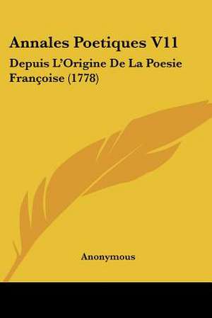 Annales Poetiques V11 de Anonymous