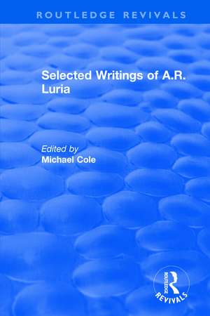 Selected Writings of A.R. Luria de Michael Cole