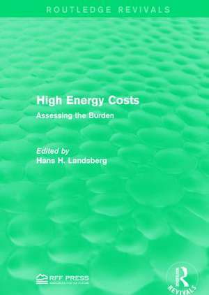 High Energy Costs: Assessing the Burden de Hans H. Landsberg