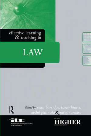 Effective Learning and Teaching in Law de Roger Burridge