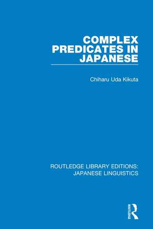 Complex Predicates in Japanese de Chiharu Uda Kikuta