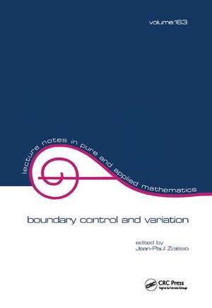 Boundary Control and Variation de Jean-Paul Zolesio