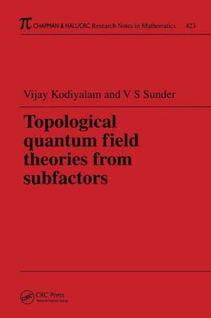 Topological Quantum Field Theories from Subfactors de Vijay Kodiyalam