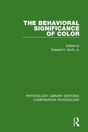 The Behavioral Significance of Color de Edward H. Burtt, Jr.