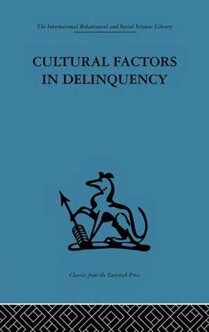 Cultural Factors in Delinquency de R. H Ahrenfeldt