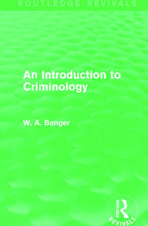 An Introduction to Criminology de W. A. Bonger