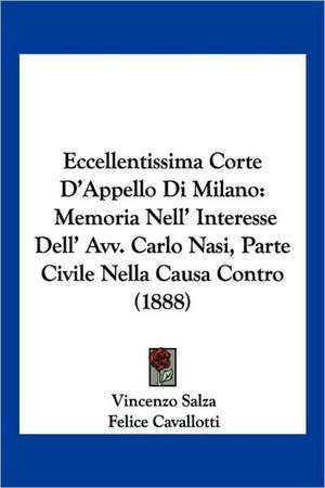 Eccellentissima Corte D'Appello Di Milano de Vincenzo Salza