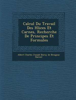 Calcul Du Travail Des H Lices Et Car Nes, Recherche de Principes Et Formules de Albert Charles Joseph Duroy De Bruignac