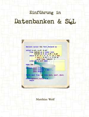 Einfuhrung in Datenbanken & SQL de Matthias Wolf