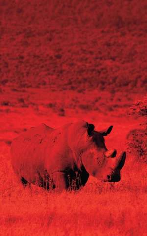 Alive! White Rhino - Red Dutotone - Photo Art Notebooks (5 X 8 Series) de Eva-Lotta Jansson