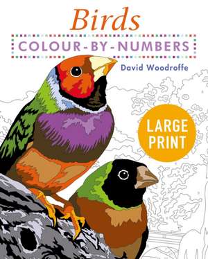 Large Print Colour by Numbers Birds de David Woodroffe