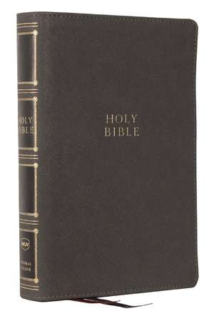 NKJV, Compact Center-Column Reference Bible, Gray Leathersoft, Red Letter, Comfort Print de Thomas Nelson