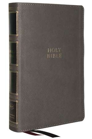 KJV Holy Bible: Compact Bible with 43,000 Center-Column Cross References, Gray Leathersoft w/ Thumb Indexing (Red Letter, Comfort Print, King James Version) de Thomas Nelson