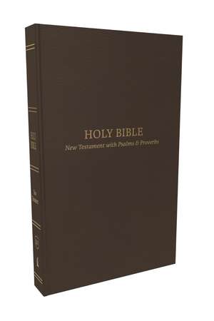 KJV, Pocket New Testament with Psalms and Proverbs, Brown Leatherflex, Red Letter, Comfort Print de Thomas Nelson