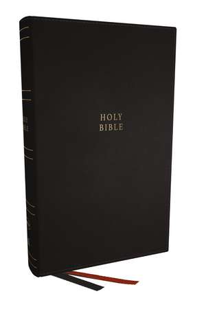 NKJV, Single-Column Reference Bible, Verse-by-verse, Black Bonded Leather, Red Letter, Comfort Print (Thumb Indexed) de Thomas Nelson