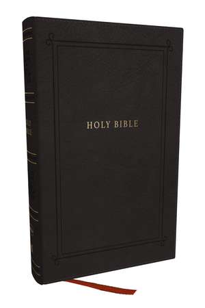 NKJV Personal Size Large Print Bible with 43,000 Cross References, Black Leathersoft, Red Letter, Comfort Print (Thumb Indexed) de Thomas Nelson