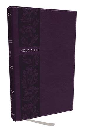 NKJV Personal Size Large Print Bible with 43,000 Cross References, Purple Leathersoft, Red Letter, Comfort Print de Thomas Nelson