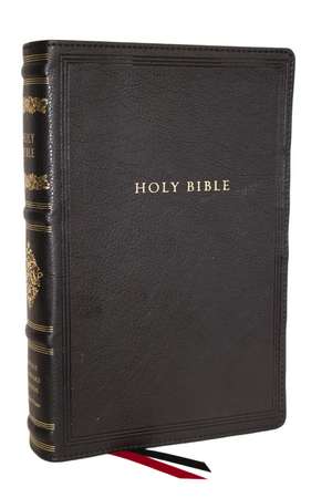 RSV Personal Size Bible with Cross References, Black Leathersoft, Thumb Indexed, (Sovereign Collection) de Thomas Nelson