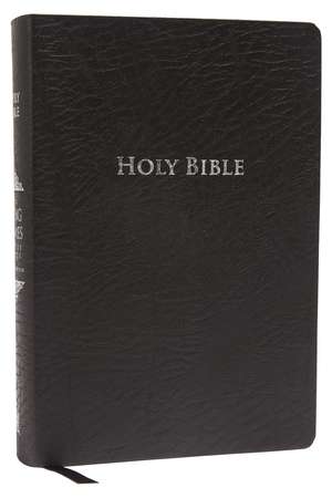 KJV Study Bible, Large Print, Bonded Leather, Black, Thumb Indexed, Red Letter: Second Edition de Thomas Nelson