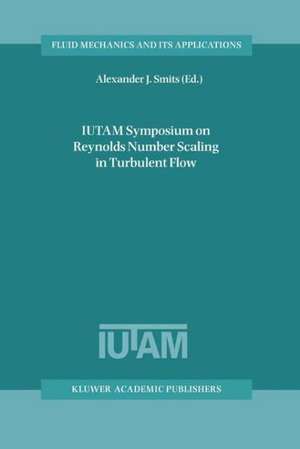 IUTAM Symposium on Reynolds Number Scaling in Turbulent Flow: Proceedings of the IUTAM Symposium held in Princeton, NJ, U.S.A., 11–13 September 2002 de Alexander J. Smits