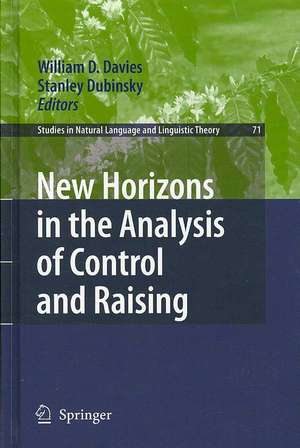 New Horizons in the Analysis of Control and Raising de William D. Davies