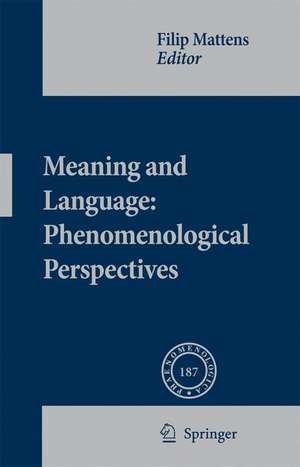 Meaning and Language: Phenomenological Perspectives de Filip Mattens