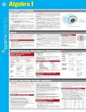 Algebra I Sparkcharts de Sparknotes