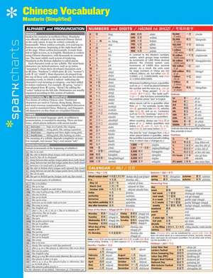 Chinese Vocabulary: Mandarin (Simplified) Sparkcharts de Sparknotes