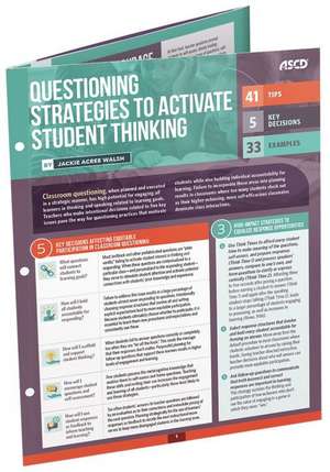 Questioning Strategies to Activate Student Thinking: Quick Reference Guide de Jackie Acree Walsh