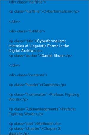 Cyberformalism de Daniel Shore