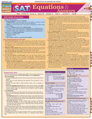 SAT Equations & Answers de BarCharts Inc