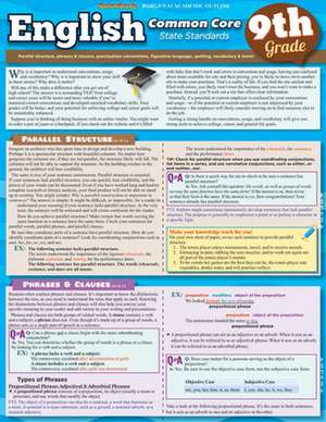 English Common Core 9th Grade de BarCharts Inc