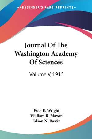 Journal Of The Washington Academy Of Sciences de Edson N. Bastin