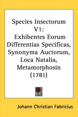 Species Insectorum V1 de Johann Christian Fabricius